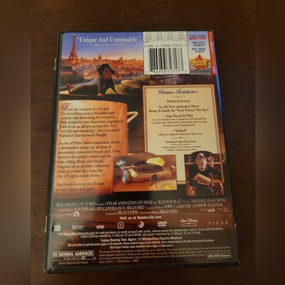 Disney / Pixar Ratatouille DVD - Picture 3 of 4